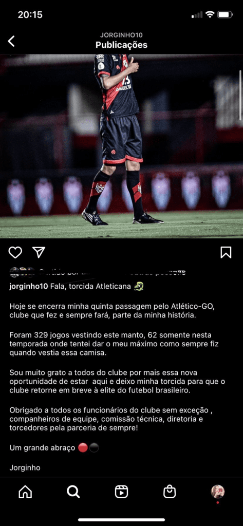 Jorginho despedida Atlético-GO